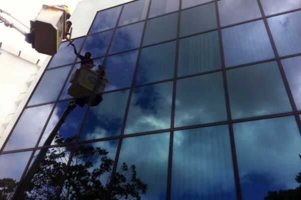 Our Commercial Window Cleaners at work in West Perth