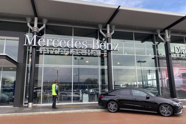 window cleaning at Mercedes in Perth