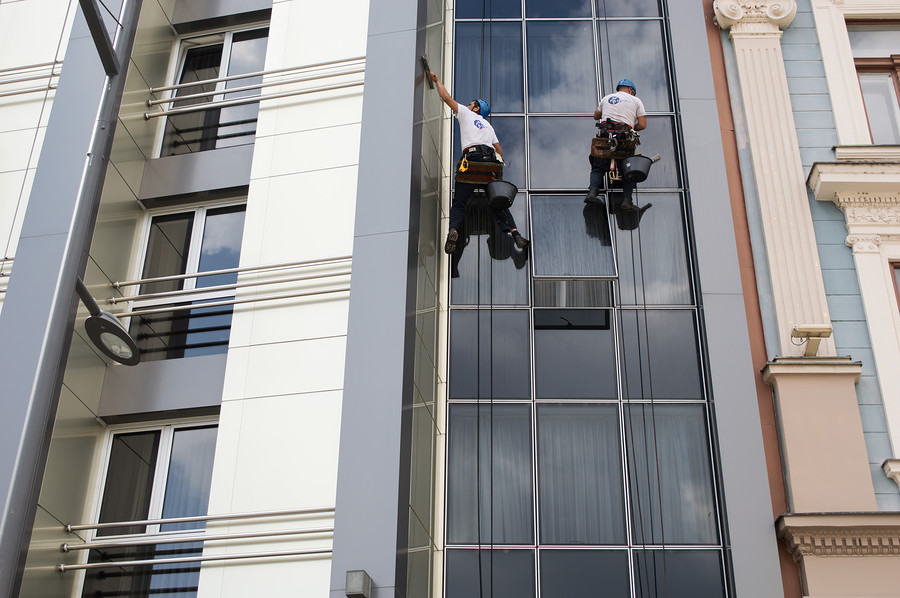 window cleaning rope access technicians